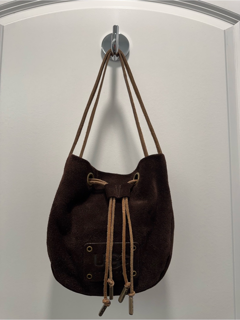 Authentic Vintage UGG Brown Suede Bucket Bag + Dust Bag